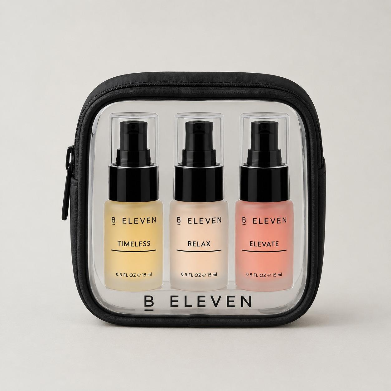 ערכת SUMMER KIT של B ELEVEN: שלושה בקבוקונים TIMELESS, RELAX, ELEVATE